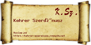 Kehrer Szerénusz névjegykártya