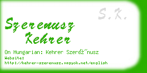 szerenusz kehrer business card